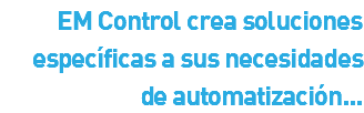 EM Control crea soluciones específicas a sus necesidades de automatización...